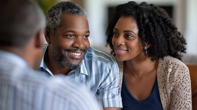 A couple consulting with a mortgage advisor, illustrating the home buying process