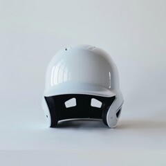 Fototapeta premium Sleek Minimalist Baseball Helmet with Clean Colors on Isolated Background