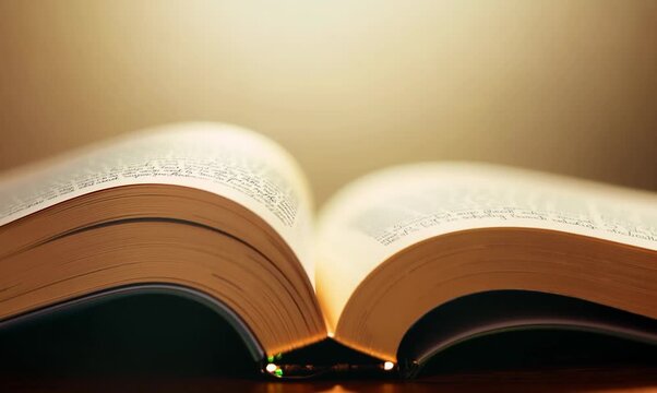 Extreme Close-Up of Book Pages Being Flipped in a Cozy Setting