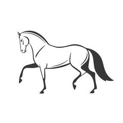 Stylized horse trotting, vector illustration