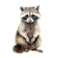Obraz premium Cute Raccoon Standing Up Clipart Illustration
