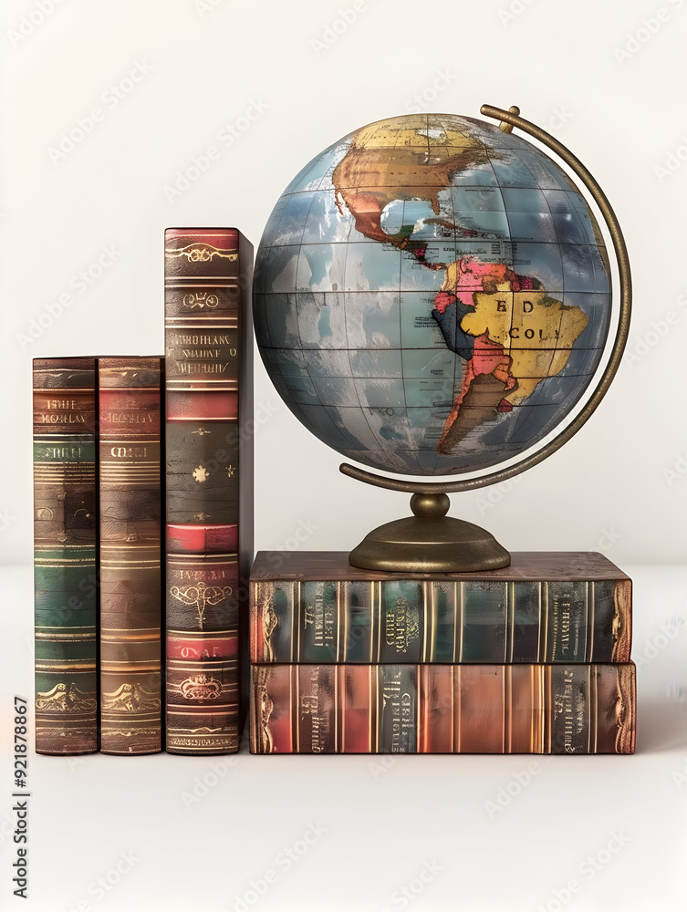 Aufkleber a whimsical 3d flat icon of a school library with a globe on a dreamy backdrop perfect for highlight