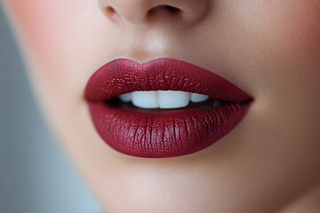 "Close-Up of Woman Applying Lipstick on White Background"