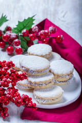 Alfajor, a traditional Latin American cookie made from shortcrust pastry filled with dolce de leche.