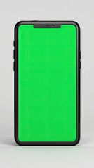 A modern workspace featuring a 3D rendered laptop and smartphone, both displaying a vibrant green screen on a clean white backdrop