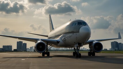 within the airport is an aircraft