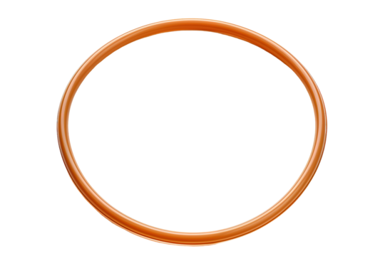 Whimsical Orange Hula Hoop Spinning Through the Bright Sunshine on a Summer Afternoon on White or PNG Transparent Background.