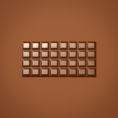 Sweet, chocolate and slab on studio background for snack on diet, metabolism boost and skin health benefits. Brown, candy and bar of cocoa for minerals or stress relief, improve blood flow and food.