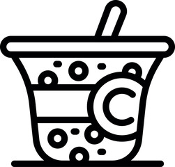 This icon represents the concept of protecting a bubble tea brand with copyright