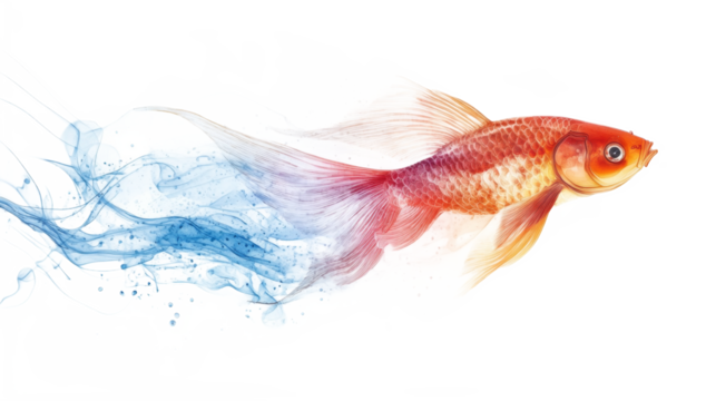 Abstract Goldfish with Water