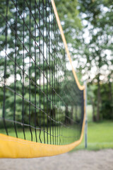Beach volleyball court, sports and recreation.

