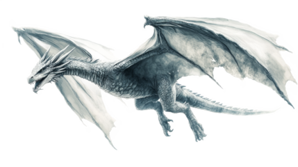 Majestic White Dragon Soaring