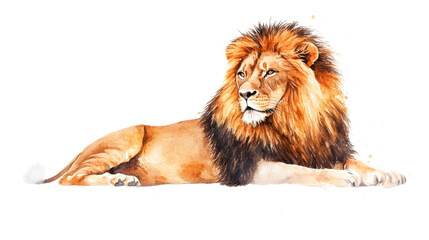 Obraz premium Majestic Lion Watercolor