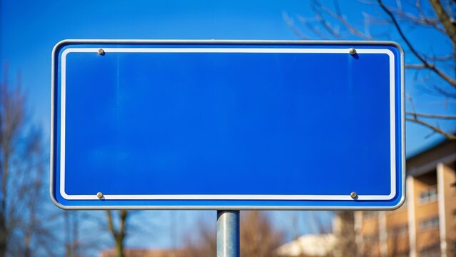 Blue sign with white text indicating direction and information, blue, sign, white, direction, information, guide, navigation