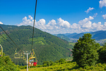 cable car in the mountains