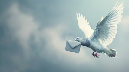 pigeon is delivering a letter