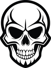 Skull in retro vintage style Vector illustration