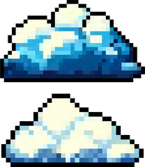 blue cloud in pixel art vector