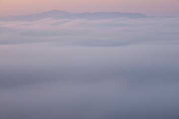 misty clouds over mountains, for in the morning 8