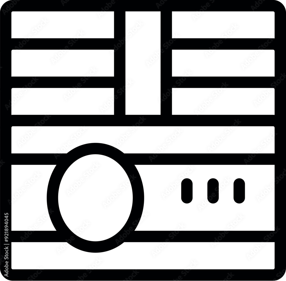 Poster simple washing machine front panel with buttons and display icon showing a laundry appliance