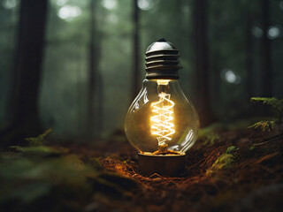 Ampoule arbre énergie verte écologie IA 99