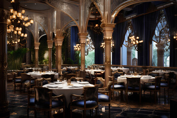luxury hotel restaurant ornate