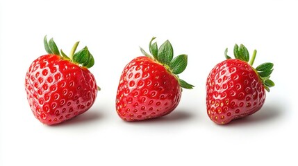 Three Fresh Strawberries