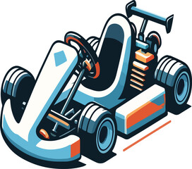 simple Go-Kart design vector style with a white background