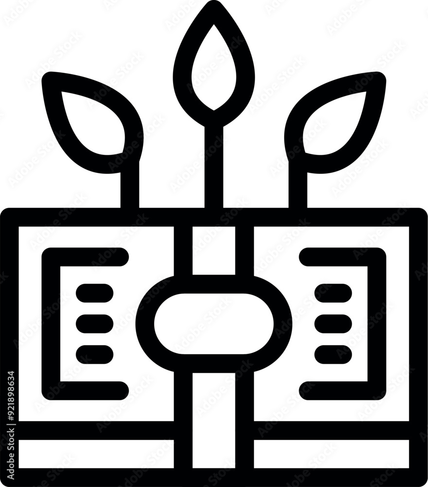 Aufkleber line vector icon of a hydroponic system growing plants without using soil
