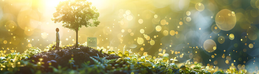 Eco Consultant with Tree and ISO14001 Certificate Concept: A Photo Realistic Image Symbolizing Eco Consulting and ISO14001 Compliance