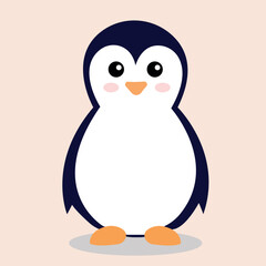 Adorable cartoon penguin perfect for children's designs.