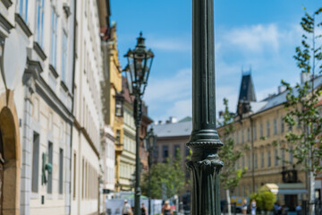Prague, Czech Republic - August 9, 2024: View at the Ovocny trh square in summer
