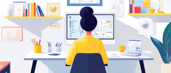 Creative professional using AI for content generation and productivity in an inspiring studio