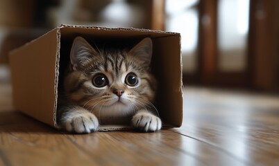 Naklejka premium cat in a box