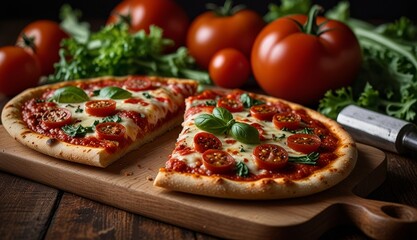 Delicious Fresh Tomato and Basil Pizza