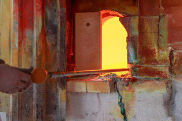 Large workshop for the production of crystal glass.