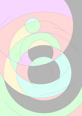 illustration of an background with circles pastille colours 