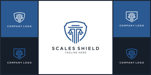 Vector of scale law and shield logo tamplate desain, can be used in various media easily, editable