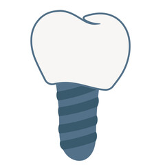 A dental implant with a tooth-shaped crown, shown in a simple, minimalist style