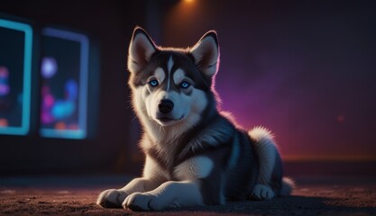 Cute Siberian Husky Portrait