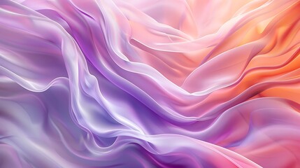 Obraz premium Abstract pastel waves, gentle curves in shades of lavender, mint, and peach, flowing and seamless, hd quality, light and ethereal feel, smooth blending. --ar 16:9 --v 6.0 --s 250 --style raw