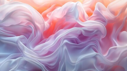 Obraz premium Abstract waves in pastel colors, gentle curves of mint, lavender, and peach, flowing and dynamic, hd quality, ethereal and light feel, seamless blending. --ar 16:9 --v 6.0 --s 250 --style raw