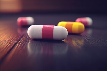 Colorful capsules in a row symbolizing the array of options in contemporary pharmaceutical treatments