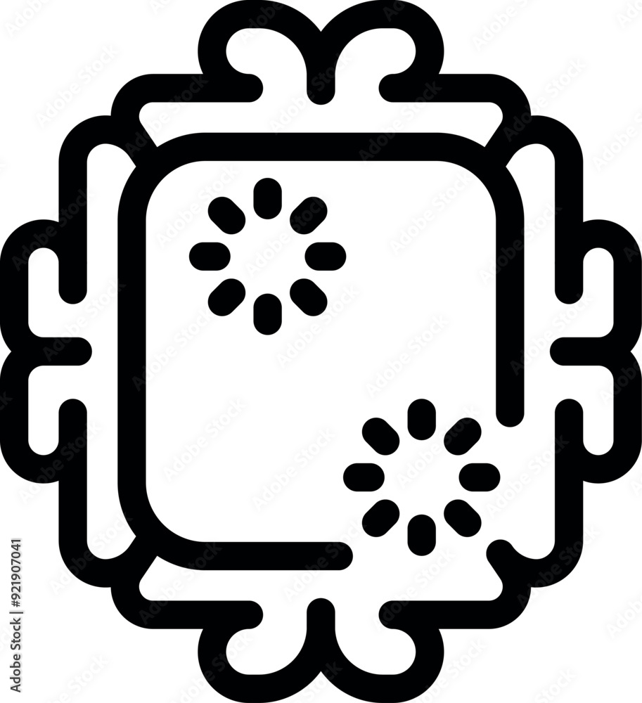 Poster artificial intelligence chip processing data with a loading symbol, representing the concept of mach