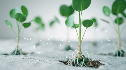 3D Model Animation of Root Nodules in Legumes with Nitrogen-Fixing Bacteria on White Background