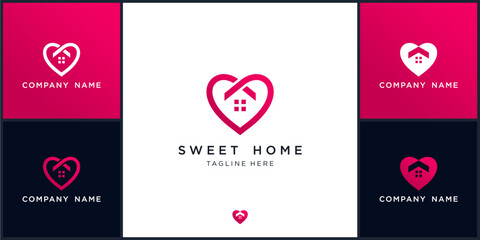 Vector of sweet home logo template design, can be used in various media easily, editable