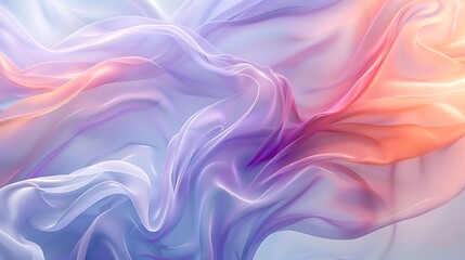 Fototapeta premium Pastel abstract waves, gentle curves in shades of mint, lavender, and peach, smooth transitions, high-definition quality, light and airy design, flowing and elegant. --ar 16:9 --v 6.