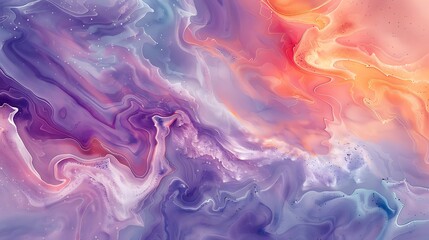 Obraz premium Pastel marble effect, swirling patterns in lavender, mint, and peach, smooth and polished texture, high-definition quality, delicate and sophisticated design. --ar 16:9 --v 6.0 --s 250 --style raw