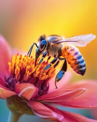 Honey bee on a sunflower