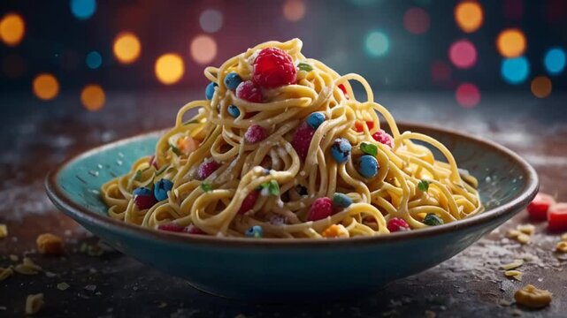 spaghettieis ice cream, traditional food of Germany